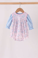 Pink floral bow 2pc bubble set - Aaria Tees