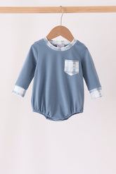 Blue plaid pocket bubble - Aaria Tees