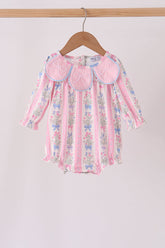 Pink Pearl Bow Floral Bubble - Aaria Tees