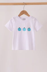 Blue pumpkin embroidery top - Aaria Tees