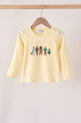 Beige character embroidery top - Aaria Tees