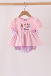 Pink goose embroidery bubble - Aaria Tees
