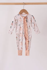 Nutcracker Zip Ruffle Bamboo Romper - Aaria Tees