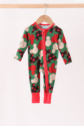 Red character bamboo zipper romper - Aaria Tees