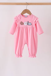 Pink Milk Cookies Ruffle Romper - Aaria Tees