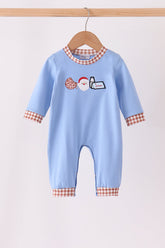 Blue Milk Cookies Embroidery Romper - Aaria Tees