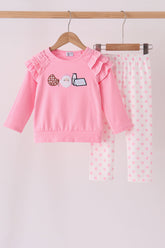 Pink Milk Cookies Ruffle Set - Aaria Tees