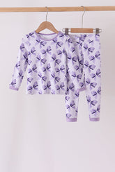 Purple Bow Zip Bamboo Pajama Set - Aaria Tees