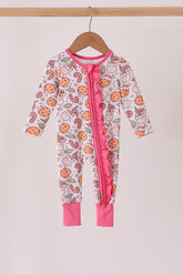 Pink milk cookie bamboo ruffle romper - Aaria Tees
