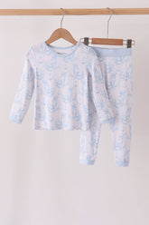 Blue dog bamboo pajama set - Aaria Tees