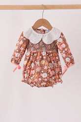 Floral Smocked Lace Bubble - Aaria Tees