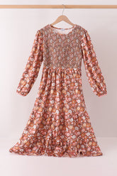 Floral Smocked Mom Dress - Aaria Tees