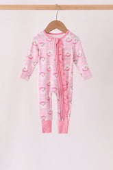 Pink Santa Zip Bamboo Romper - Aaria Tees
