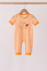 Orange Tennessee Go Vols Embroidery Romper - Aaria Tees