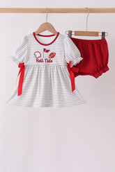 Red Alabama Roll Tide Embroidery Bloomer Set - Aaria Tees