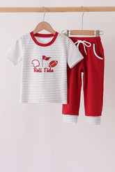 Red Alabama Roll Tide Embroidery Pants Set - Aaria Tees