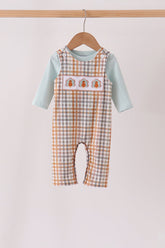 Sage Turkey Embroidery Plaid 2pc set - Aaria Tees