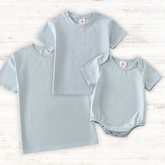 Blue blank basic t-shirt Adult Kids and baby bubble - Aaria Tees