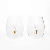 3D Easter Bunny Stemless Wine Glasses - Aaria Tees
