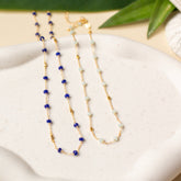 Margarita Chains - Lapis and Chalcedony - Aaria Tees