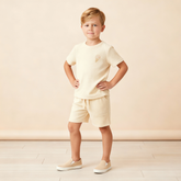 Organic Terry Tee & Shorts Set - Butter Yellow - Aaria Tees