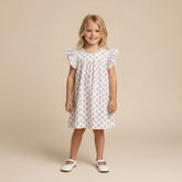 Organic Short Sleeve Flutter Dress - Lavender - Aaria Tees