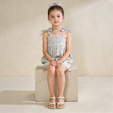 Organic Tie Up Top & Shorts Set - Tulle Floral - Aaria Tees
