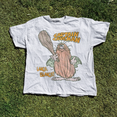 Captain Caveman 'Unga Bunga' Vintage Washed White Tee - Aaria Tees