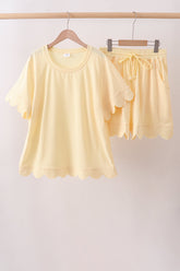 Buttercup scalloped women shorts set - Aaria Tees