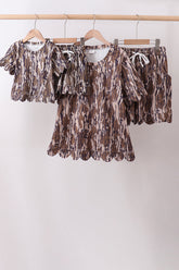 Camouflage scalloped mom&me shorts set - Aaria Tees