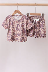 Camouflage scalloped shorts set - Aaria Tees