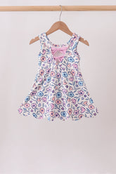 Floral Performance Scalloped Tank Dress - Aaria Tees