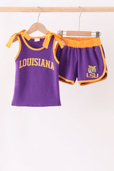 Purple LSU active shorts set - Aaria Tees