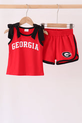 Red Georgia active shorts set - Aaria Tees