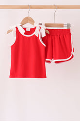 Red active shorts set - Aaria Tees