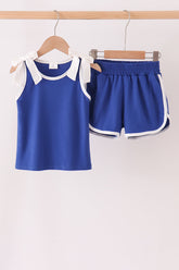 Navy active shorts set - Aaria Tees