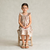 Organic Ruffle Tiered Dress - Pastel Bloom - Aaria Tees