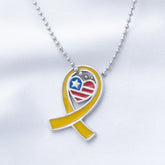 America in My Heart Yellow Ribbon Necklace - Aaria Tees