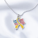 Flag & Yellow Ribbon Necklace - Aaria Tees