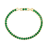 Melinda Tennis Bracelet- Emerald - Aaria Tees