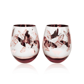 Pink Butterfly Stemless Wine Glasses - Aaria Tees