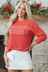 Aliella Letter Graphic Loose Long Sleeve Top - Aaria Tees