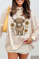 Khaki Western Print Camo Command Casual Sweatshirt - Aaria Tees
