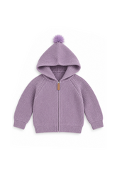 Purple zipper cardigan sweater - Aaria Tees