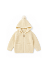 Apricot zipper cardigan sweater - Aaria Tees