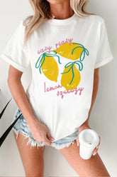 White Easy Peasy Lemon Squeezy Graphic Tee - Aaria Tees