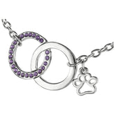 Together Forever Purple Rhinestone Paw Bracelet - Aaria Tees