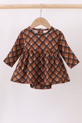 Premium brown plaid muslin bubble - Aaria Tees