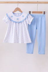Premium blue snow bow pants set - Aaria Tees
