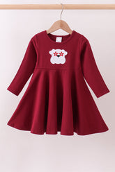 Premium Maroon Georgia bulldog applique dress - Aaria Tees